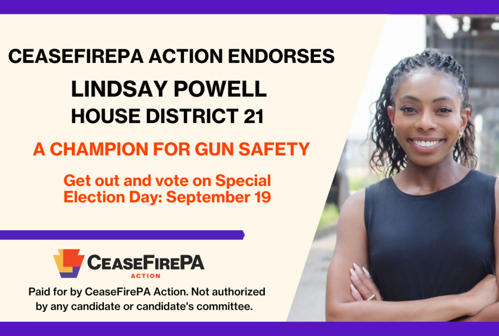 CeaseFirePA Action Endorses Gun Safety Champion Lindsay Powell for PA House of Reps