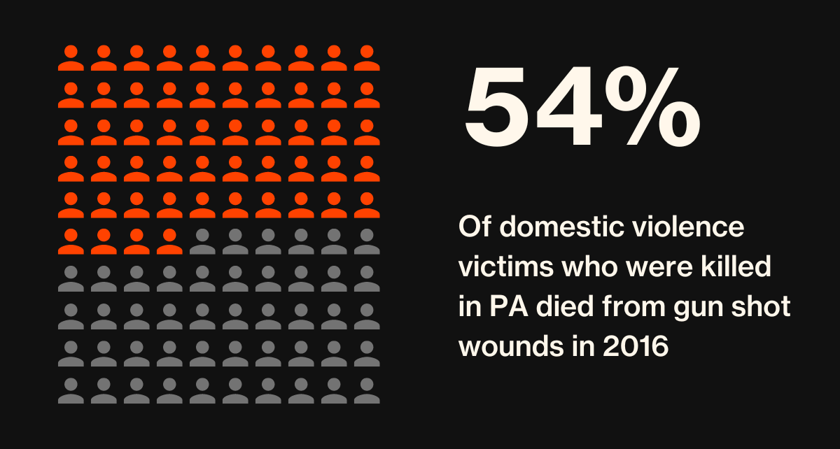 54% of domestic violence victims die from gunshot wounds in 2016